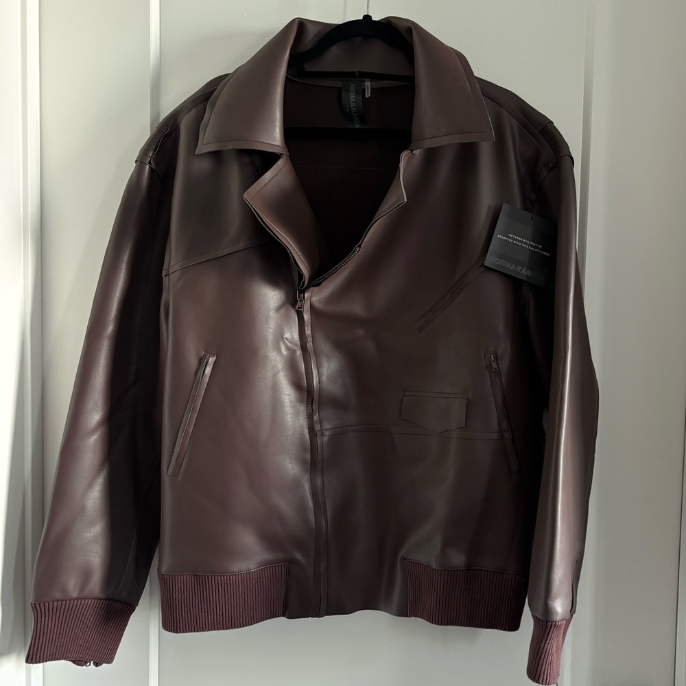 Norma Kamali Military Oversized Moto Jacket — Chocolate NWT - Picture 6 of 7